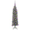 vidaXL Albero di Natale Artificiale Sottile Verde e Bianco 120 cm