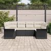 vidaXL Set Divano da Giardino con cuscino 6 pcs Nero Poly Rattan