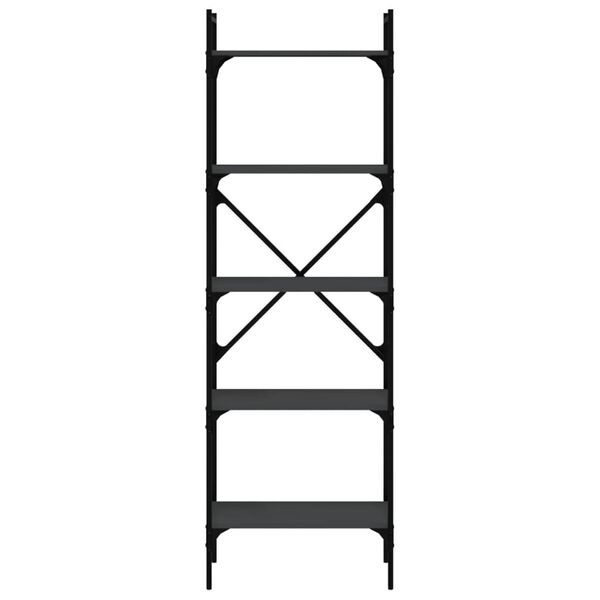 vidaXL Libreria Nera 5 Ripiani 56x31,5x174 cm Legno Multistrato