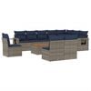vidaXL Set Divani da Giardino 11 pz con Cuscini Grigio in Polyrattan