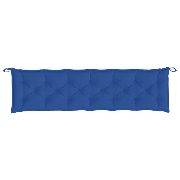 vidaXL Cuscino per Panca Giardino Blu Reale 200x50x7 cm Tessuto Oxford