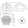vidaXL Tenda da campeggio per 12 persone con tetto Verde e Grigio