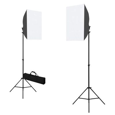 vidaXL Kit per Studio Fotografico con Luci Softbox e Fondali