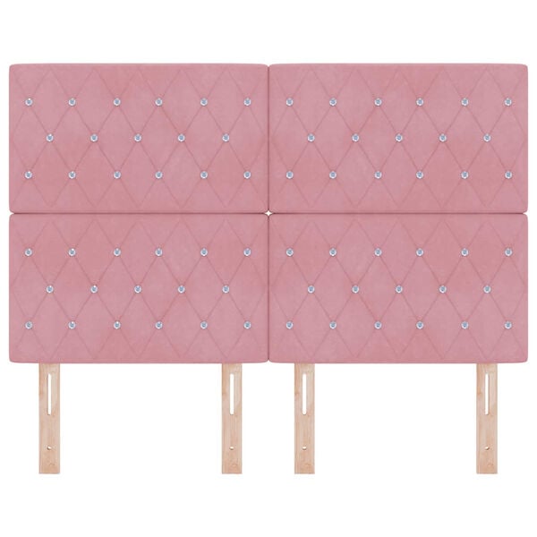 vidaXL Testiera con testiera Rosa 144 cm Pelle Sintetica