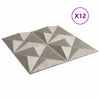 vidaXL Pannelli da parete 12 pcs Beton Origami 50 x 50 cm Schiuma XPS