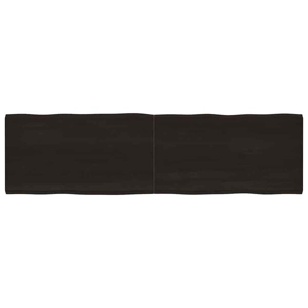 vidaXL Piano Tavolo Marrone Scuro 220x60x(2-4)cm Rovere Non Trattato