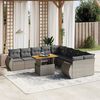 vidaXL Set Divani da Giardino 11 pz con Cuscini in Polyrattan Grigio