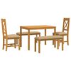 vidaXL Set da pranzo 5 pz Beige Legno di Quercia Massello