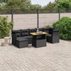 vidaXL Set Divani da Giardino con Cuscini 8 pz Nero in Polyrattan