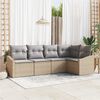 vidaXL Set Divano da Giardino 5 pcs Beige e Grigio Chiaro polyrattan
