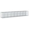 vidaXL Letto rialzato in gabbione 2 pz 340 x 60 x 55 cm Argento
