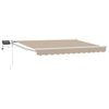 vidaXL Tenda retrattile manuale con LED Beige e Bianco 3,5 x 2,5 m