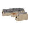 vidaXL Set Divano da Giardino 9 pz con Cuscini Beige Misto Polyrattan