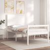vidaXL Letto per Anziani con Testiera Bianco Single in Legno Massello
