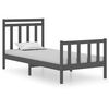vidaXL Giroletto Grigio in Legno Massello 90x190 cm Single