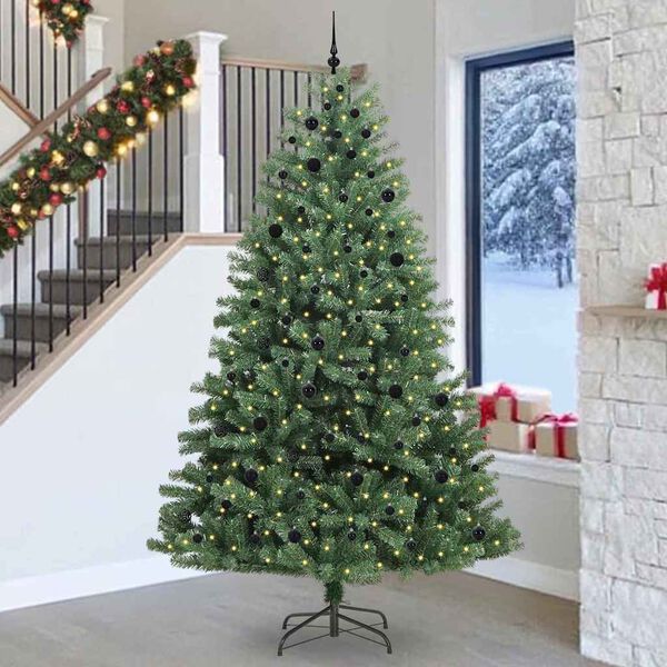 vidaXL Albero di Natale Artificiale con Rami Pieghevoli Verde 270 cm