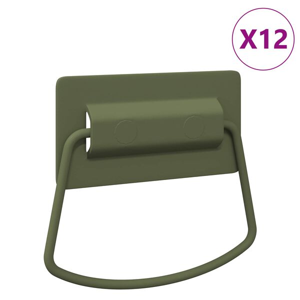 vidaXL Maniglie per Armadi 12 pcs Verde oliva 85 x 45 mm Metallo