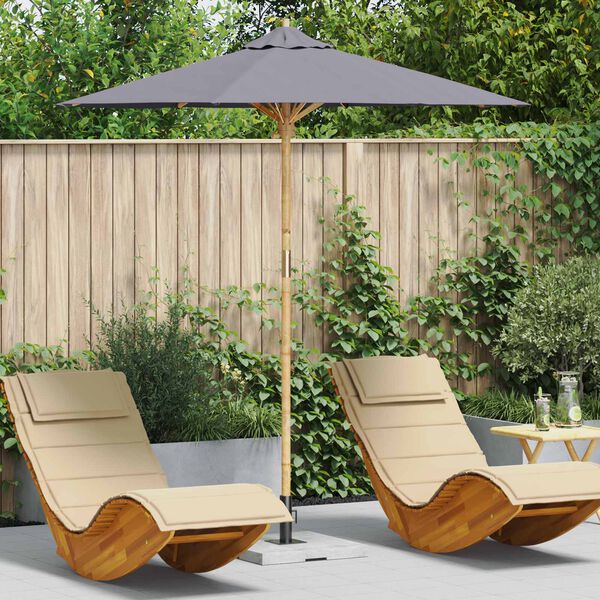 vidaXL Ombrello da giardino Grigio scuro &Oslash; 270 x 260 cm Bamb&ugrave;