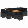 vidaXL Set Divano da Giardino 9 pz Nero polyrattan