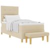 vidaXL Letto a molle con testiera Crema 190 x 90 cm Tessuto