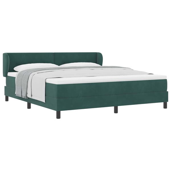 vidaXL Letto a molle con materasso Verde scuro 180 x 200 cm Velluto