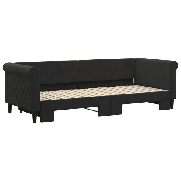 vidaXL Divano Letto con Letto Estraibile Nero 80x200 cm in Velluto