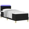 vidaXL Letto a Sorgente LED con materasso Nero 80 x 200 cm Tessuto