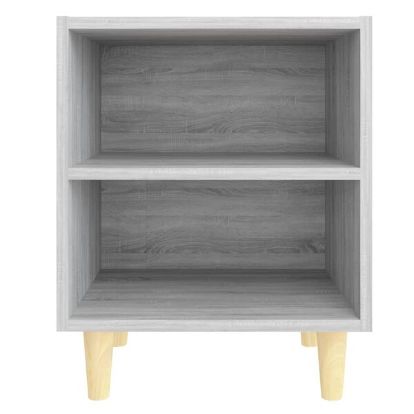 vidaXL Comodini Gambe in Legno Massello 2 pz Grigio Sonoma 40x30x50 cm