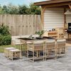 vidaXL Set da Pranzo da Giardino 11 pz con Cuscini Beige in Polyrattan