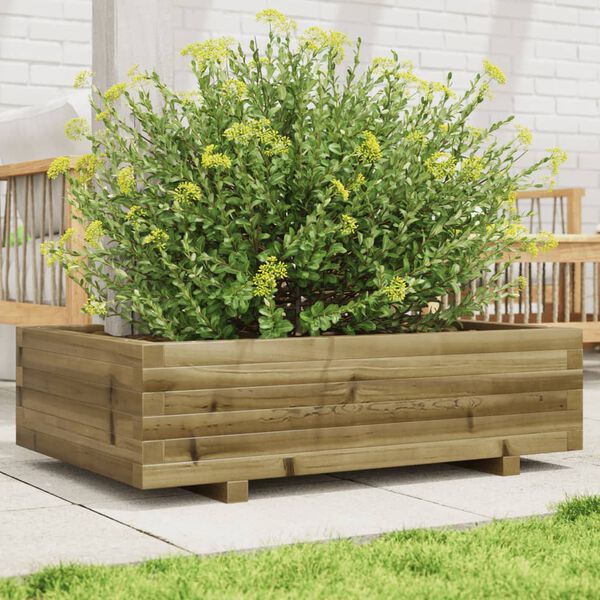 vidaXL Fioriera da Giardino 90x60x26,5 cm in Legno di Pino Impregnato
