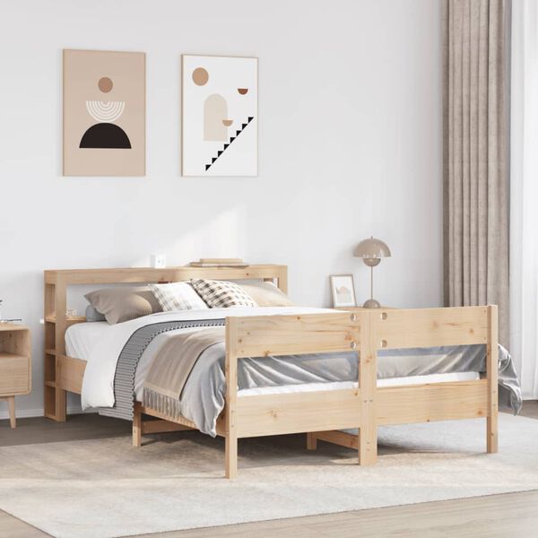 vidaXL Letto senza Materasso 135x190 cm in Legno Massello di Pino