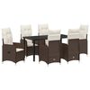 vidaXL Set da Pranzo per Giardino 7 pz Marrone polyrattan