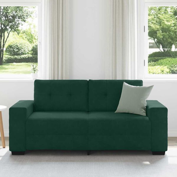vidaXL Divano Divanetto Verde Scuro 180x77x82 cm in Velluto