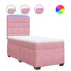 vidaXL Giroletto a Molle con Materasso Rosa 90x200 cm in Velluto