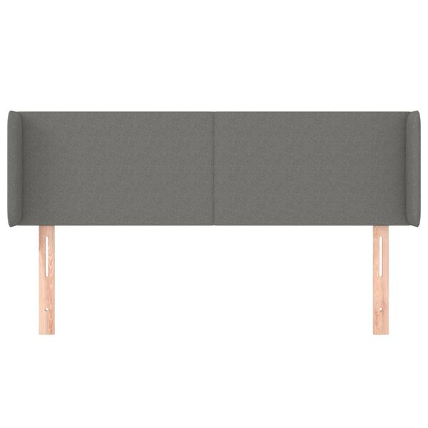 vidaXL Testiera ad Orecchio Grigio Scuro 147x16x78/88 cm in Tessuto