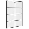 vidaXL Parete Doccia Walk-in in Vetro Trasparente ESG 140x195cm Nera