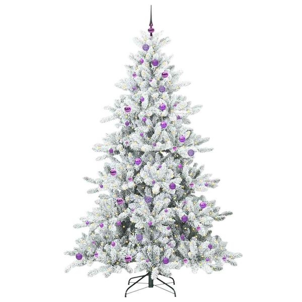 vidaXL Albero di Natale Artificiale con Rami Pieghevoli Bianco 240 cm