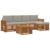 vidaXL Set di divani da esterno 6 pz Grigio Naturale e Chiaro