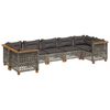 vidaXL Set Divani da Giardino 7 pz con Cuscini Grigio in Polyrattan