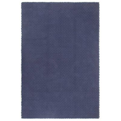 vidaXL Tappeto Rettangolare Blu Marino 120x180 cm in Cotone