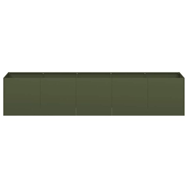 vidaXL Fioriera Verde Oliva 200x40x40 cm in Acciaio Laminato a Freddo