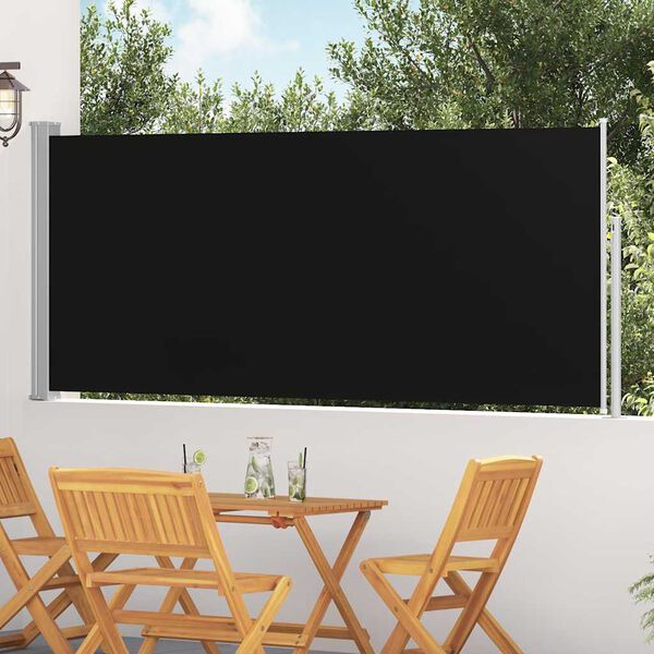 vidaXL Tenda da Sole Laterale Retrattile 120 x 300 cm Nera