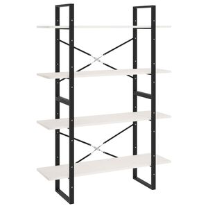 vidaXL Libreria a 4 Ripiani Bianca 100x30x140 cm in Massello di Pino