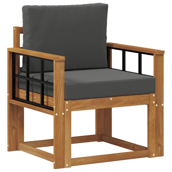 vidaXL Divano da esterno Legno di Acacia Massello e Poliestere