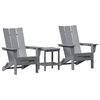 vidaXL Sedia da Giardino 3 pcs Grigio chiaro 80.5 x 74.5 x 92 cm