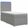 vidaXL Letto box spring con materasso Grigio Chiaro 80 x 200 cm