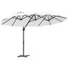 vidaXL Ombrellone Sabbia 372 x 198 x 243 cm Poliestere e Alluminio