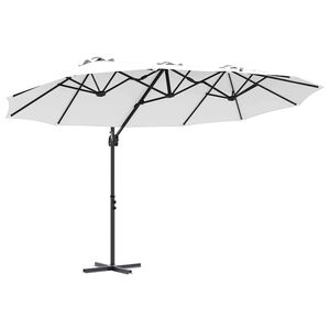 vidaXL Ombrellone Sabbia 372 x 198 x 243 cm Poliestere e Alluminio