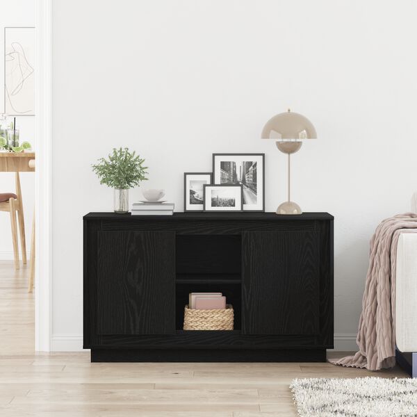 vidaXL Credenza Rovere Nero 102 x 35 x 60 cm Legno multistrato