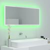 vidaXL Specchio da Bagno LED Bianco Lucido 100x8,5x37 cm in Acrilico